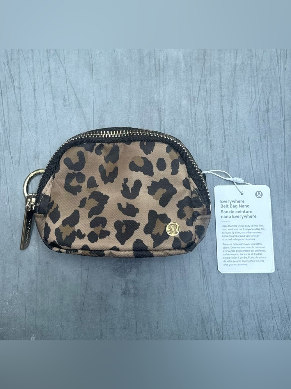 NWT Lululemon Everywhere Belt Bag Nano In True Leopard/Night Brown/Gold